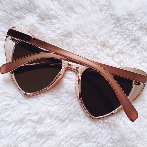 Addison Gold Heart-Shaped Sunglasses - Picture 12 of 13